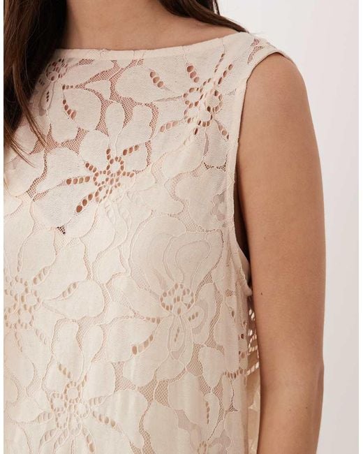 ASOS Natural Lace Shift Maxi Dress