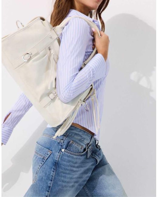 Stradivarius Blue Basic Striped Fitted Shirt