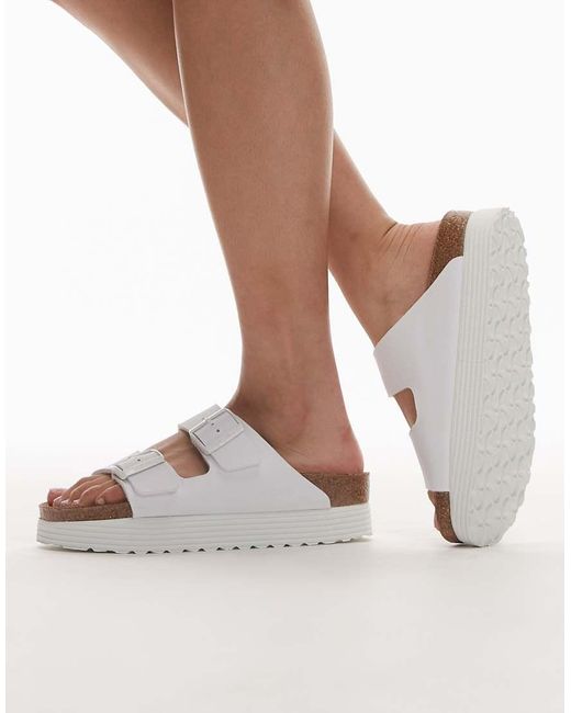 Birkenstock White Papillio Arizona Flex Platform Sandal