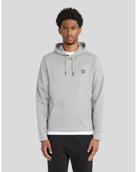 Lyle & Scott Gray Mid Layers Fly Fleece Hoodie for men