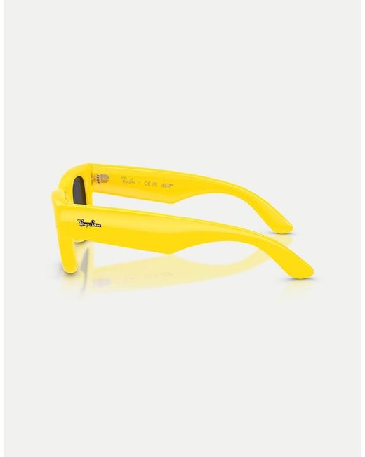 Gafas De Sol Amarillas Cuadradas Gruesas Con Lentes Negras Wayfarer Puffer De Ray-Ban de color Yellow