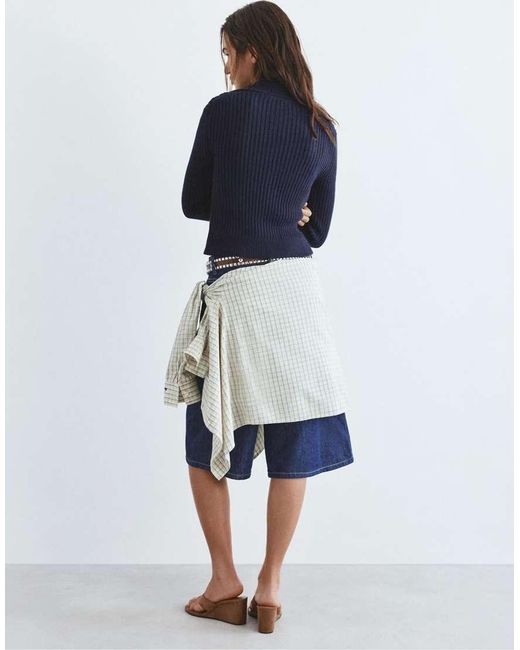 Pull&Bear Blue Zip-up Cardigan