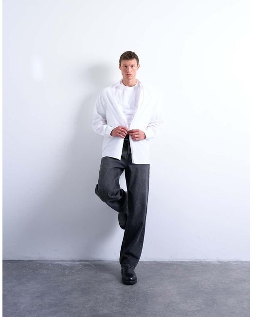 Topman Oversized Net Overhemd in het White voor heren