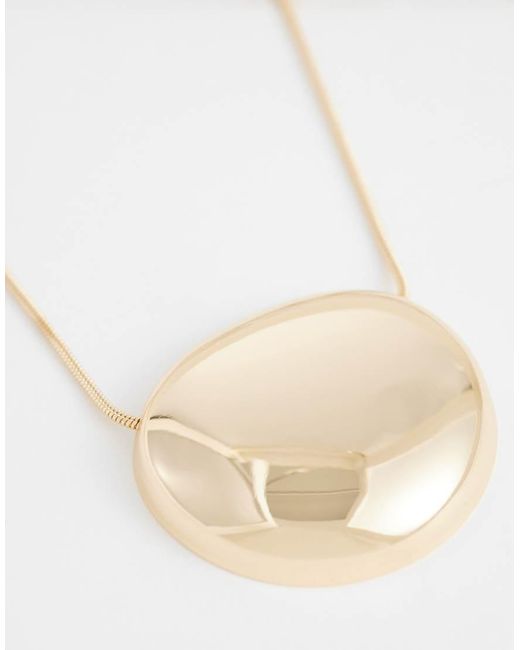 ASOS White Necklace With Clean Circular Pendant