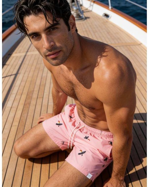 Apreslife Pink Desert Swim Shorts for men