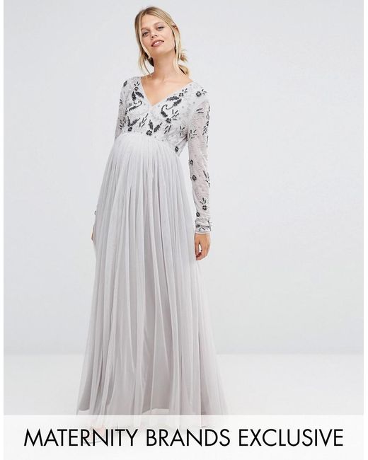 Maya maternity maxi dress with delicate sequin and 2025 tulle skirt