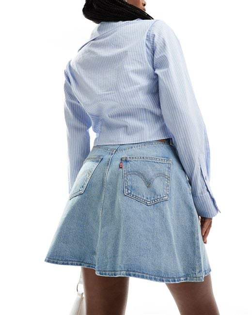 Levi's Blue Mini Flounce Denim Skirt