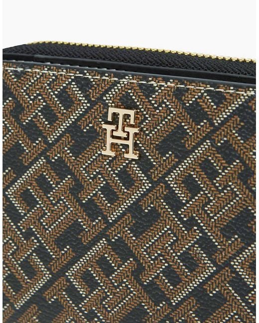 Tommy Hilfiger Brown Hilfiger Icon Print Zip-Around Wallet