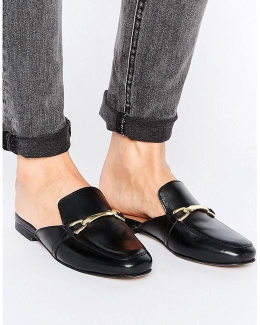 ASOS Black Asos Movie Leather Mule Loafers