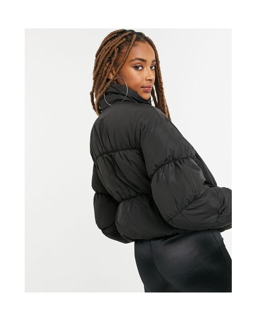Synthetic Cropped Padded Puffer Jacket 