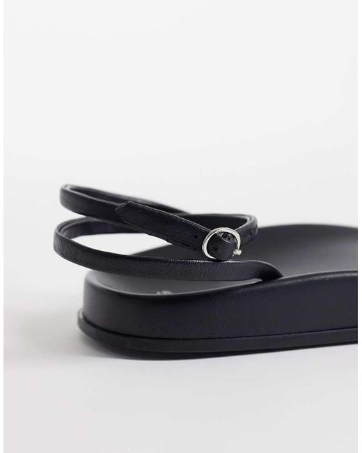 Mango White 100% Leather Strappy Toe Detail Sandal