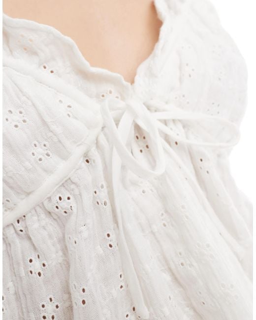 ASOS White Broderie Co-Ord Cami Topin