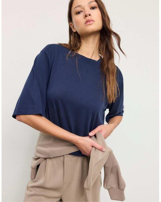 Stradivarius Blue Soft-touch Oversize Turtleneck