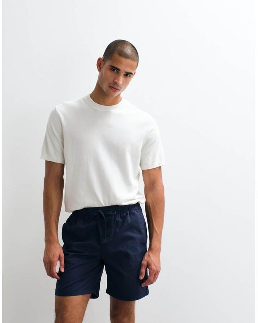 ASOS Blue Linen Blend Shorts for men