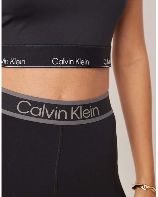 Calvin Klein Black Cropped Short Sleeve T Shirt