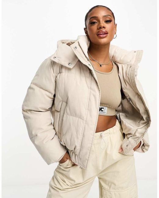 Abercrombie & Fitch Natural Ultra Mini Puffer Jacket With Hood
