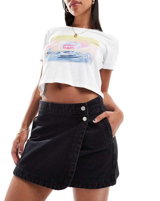 Levi's White Wrap Denim Skirt