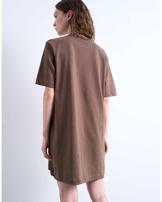 TOPSHOP Brown Oversized Premium Short Sleeve T-shirt Dress