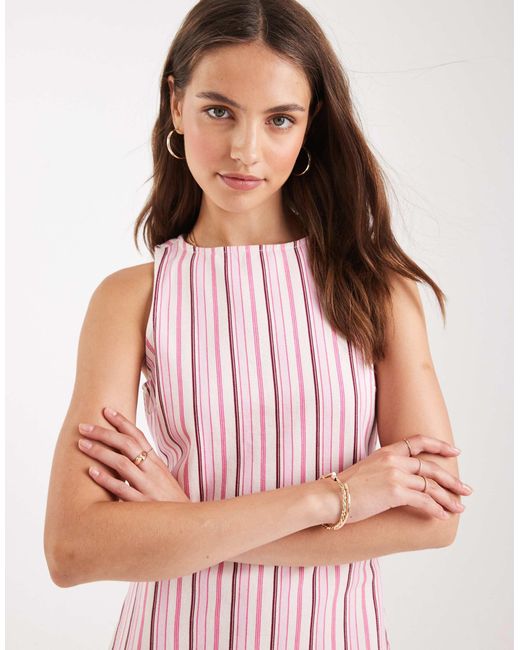 Robe droite en jean à rayures Miss Selfridge en coloris Pink