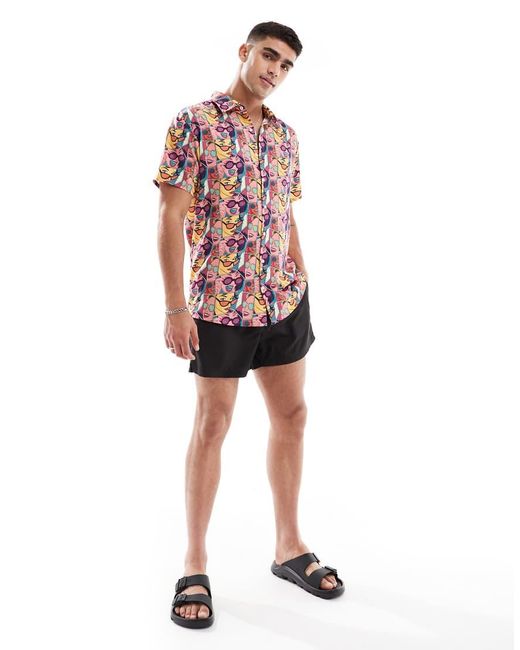 OOSC Red Comic Book Candy Short Sleeve Shirt for men