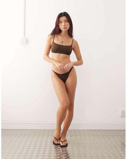Weekday Brown Square Bikini Top