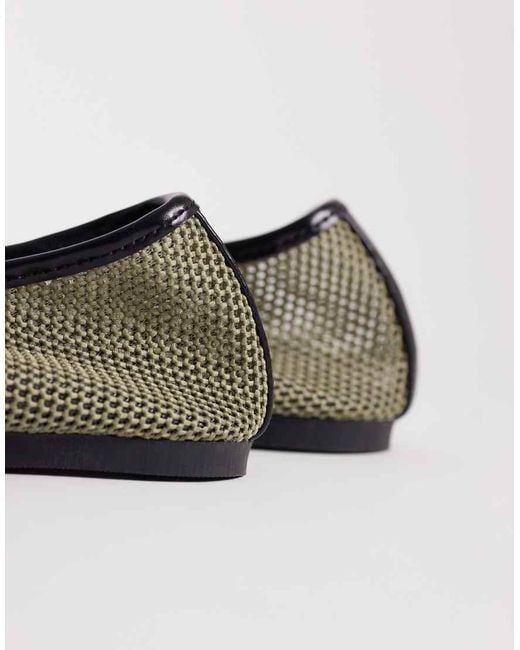 ASOS Green Libra Mesh Mary Jane Ballets
