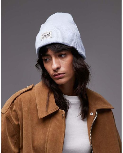 Levi's Blue Label Logo Knit Ribbed Beanie