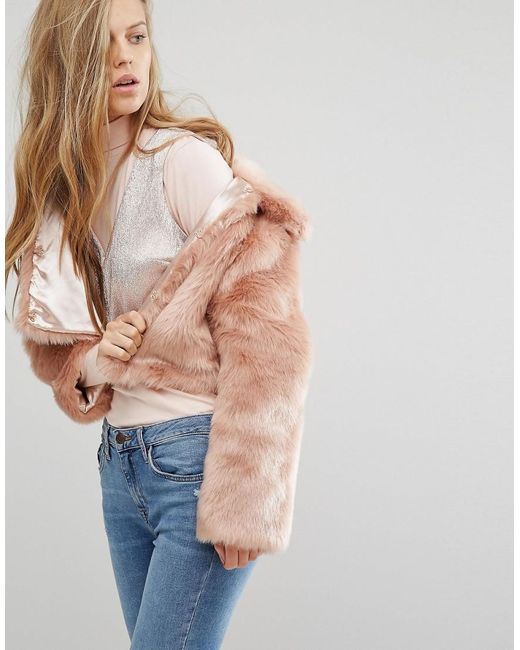 Blush borg cropped outlet trucker jacket