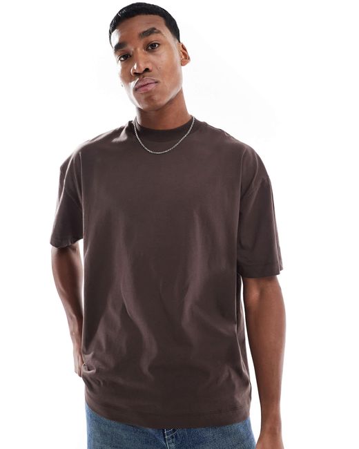 ASOS – basic-t-shirt in Brown für Herren