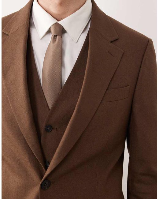 ASOS Brown Skinny Suit Jacket for men