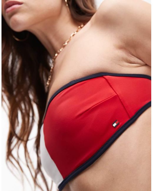 Tommy Hilfiger Red Bandeau Bikini Top