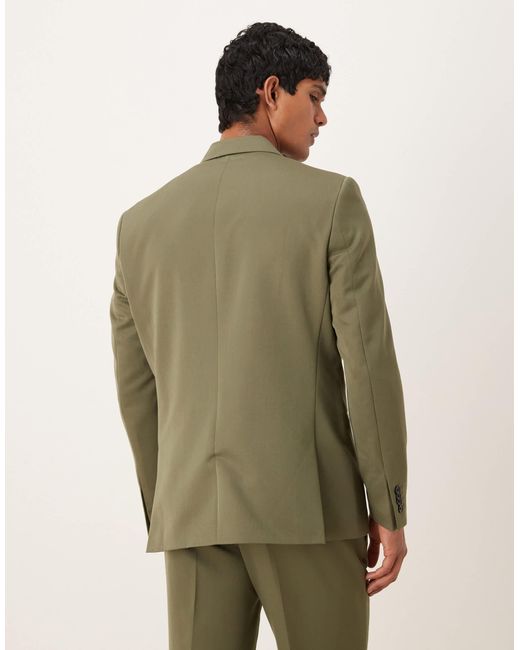 ASOS Green Regular Double Breasted Suit Jacket for men