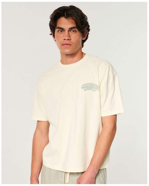 Hollister Natural Boxy Heavyweight Logo Graphic Tee for men