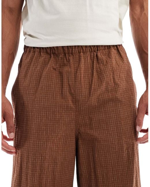 ASOS Brown baggy Pull On Pants for men