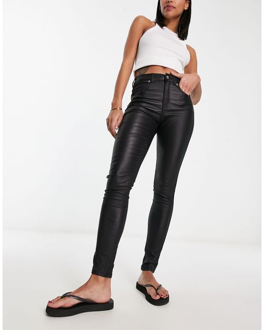 Overhale glide segment Dr. Denim Lexy Coated Skinny Jeans in Black | Lyst