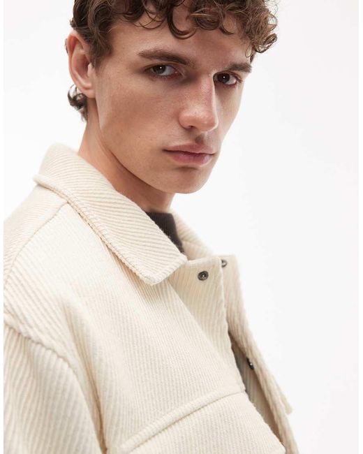 ASOS Natural Wool Look Harrington Jacket for men