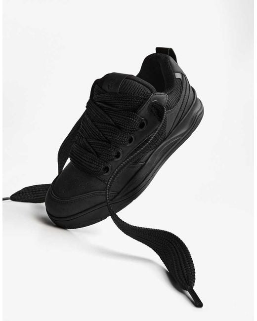 Sneakers Skater Nere Con Suola Spessa di Bershka in Black da Uomo