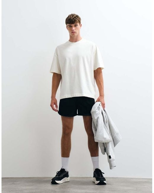 4505 White Heavyweight Cotton Oversized T-Shirt With Back Print for men