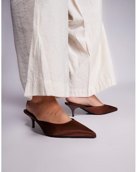 SIMMI Brown Simmi London Carson Kitten Heel Mules