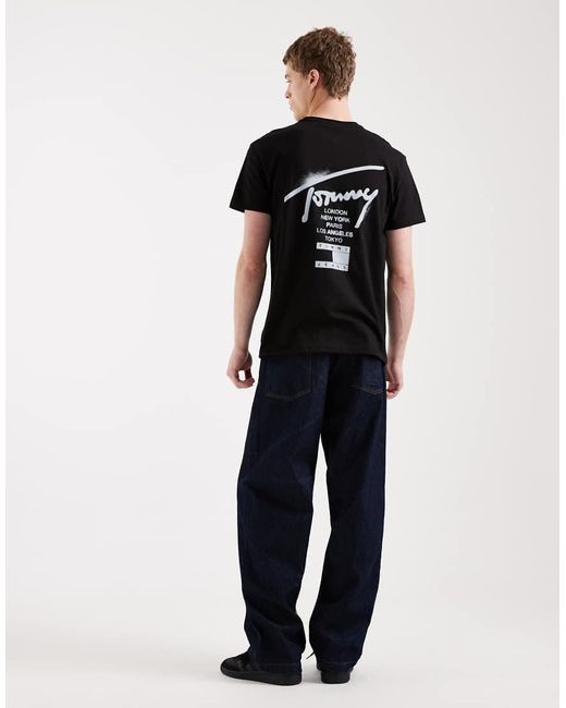 Tommy Hilfiger Black City Sign Logo T-shirt for men