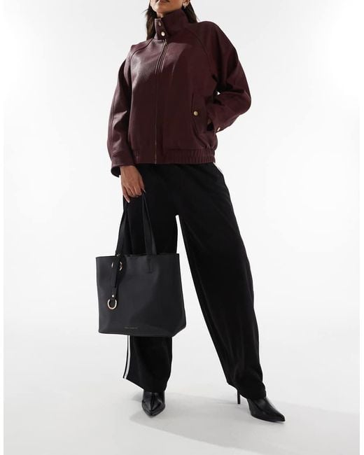 French Connection Black Grain Tote Shopper Bag
