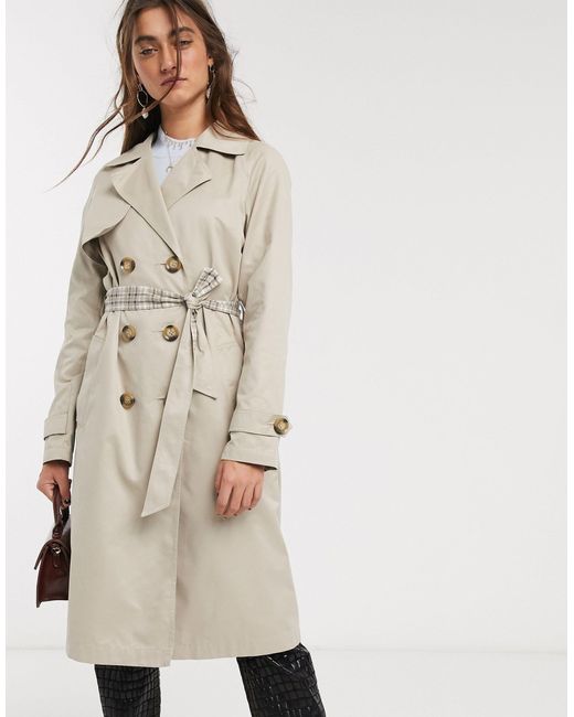 Light drapey trench with signature lining Clearance