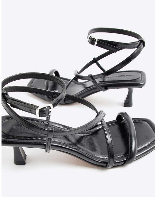 River Island Black Kitten Heeled Strappy Sandals