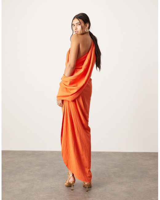 Ultimate - robe longue drapée - orange ASOS
