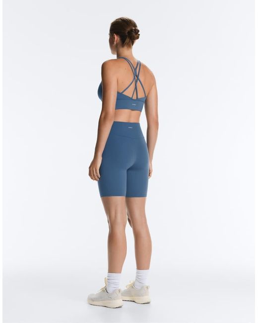 Oysho Blue Medium-Support Comfortlux Sports Bra With Cups