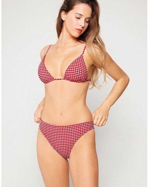 Tezenis Red Summer Vichy Classic Bikini Bottoms