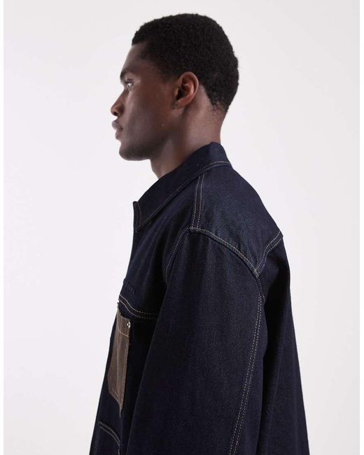 Tommy Hilfiger Blue Chore Denim Jacket With Pocket Detail for men