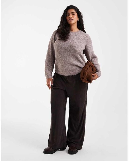 Vero Moda Gray Soft Fluffy Knit O-neck Jumper