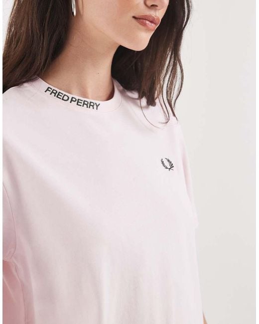 Fred Perry White Embroidered Logo T-Shirt