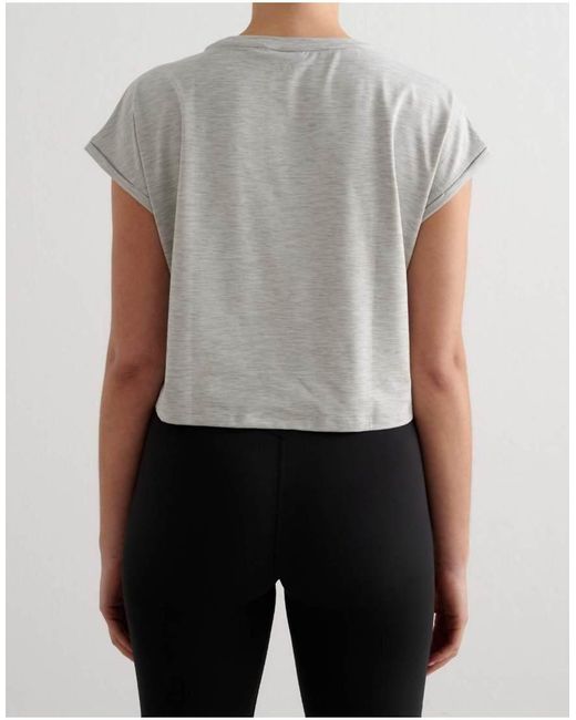 Aim'n Blue Melange Soft Basic Roll Sleeve Top